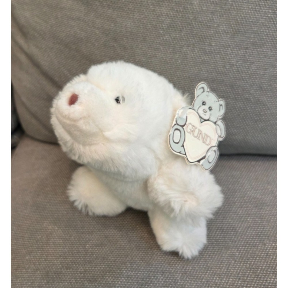 Vintage 1980 Gund Mini White Snuff Snuffles Polar Teddy Bear Plush 6''